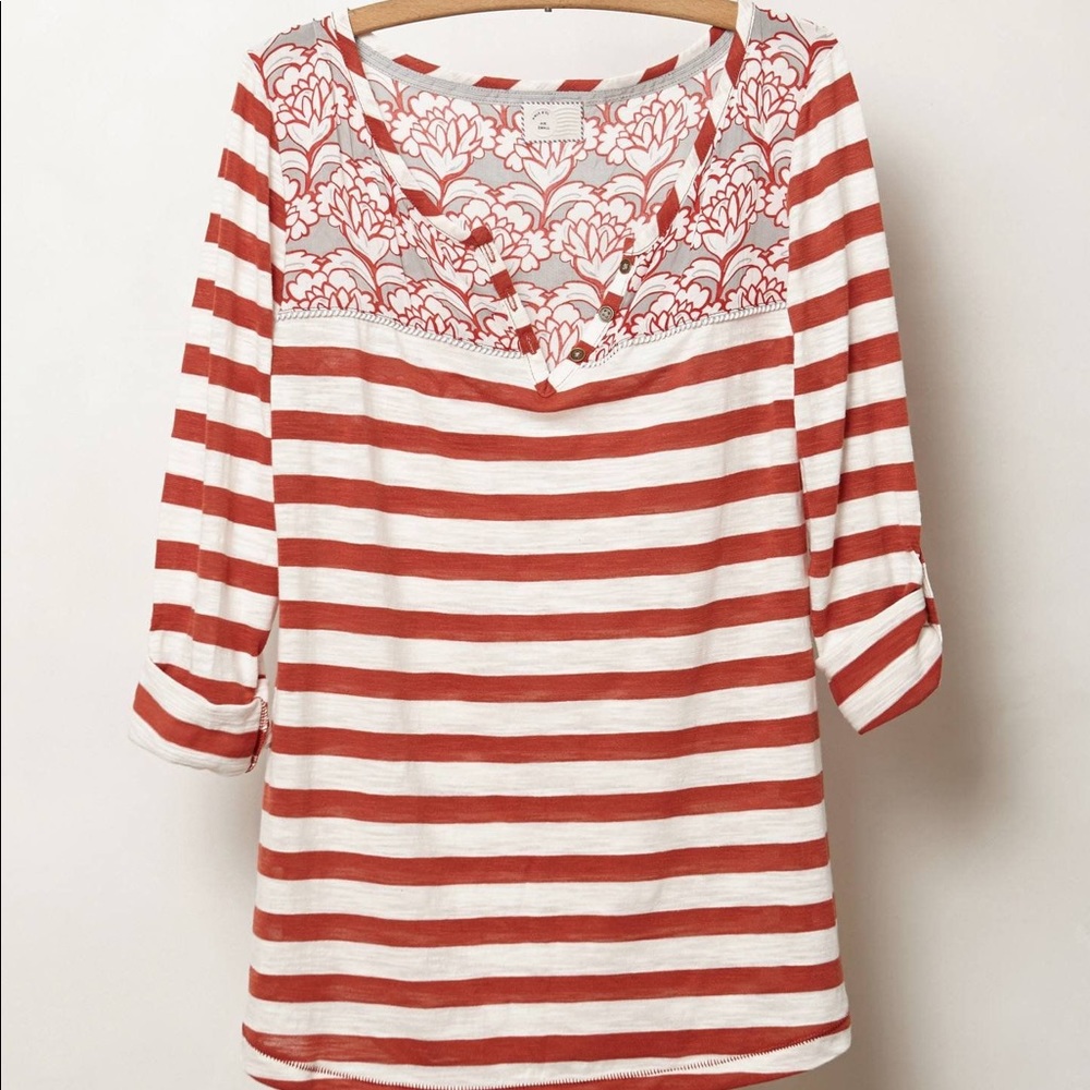 Anthro Mixed Print Henley